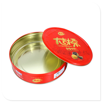 圆形大吉大栗铁盒|供应食品包装盒|生产板栗仁礼盒