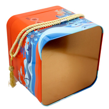 双层春节食品铁盒包装定制_手提月饼马口铁盒生产厂家