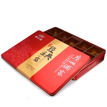 中秋月饼铁盒定制厂家、大号水果月饼铁盒子、长方形铁罐加工