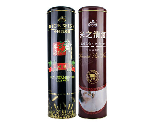 日本清酒铁罐|清酒马口铁盒|蓝鹤清酒罐厂家
