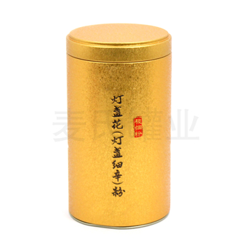 圆形灯盏花粉包装盒|圆形西洋参粉铁罐|马口铁盒定制厂家