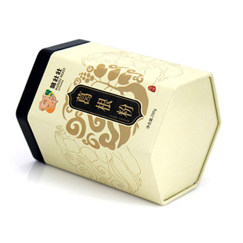 六角形葛根粉包装马口铁罐_中药粉铁罐生产厂家